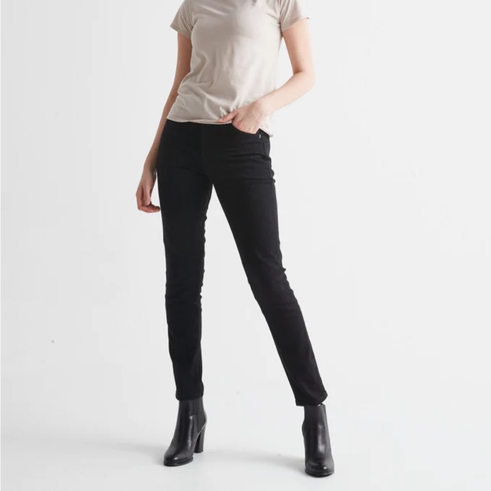 DUER midweight denim high rise taper